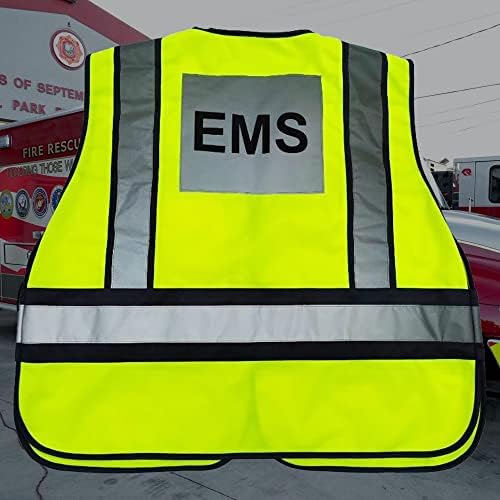 Отразяваща Жилетка EMS 2-ри клас VIEWBRITE Лаймово-Зелена - 5-Точков Отрывающийся Жълта Жилетка за Безопасност EMS Повишена