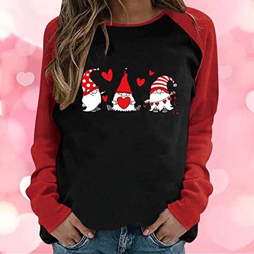 Ден на Свети Валентин 2023, Ризи с дълъг ръкав за Жени, Сладък Тениски с изображение на Сърцето на Джуджетата, Модерен