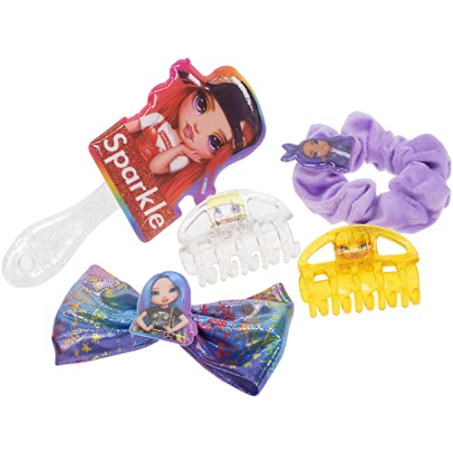 Кутия за аксесоари за коса-Rainbow High-Townley Момиче Sparkle |Подаръчен комплект за момичета на възраст от 6 години (на 5 бр.), състоящ лък за коса, четка за коса, щипки за челюсти?
