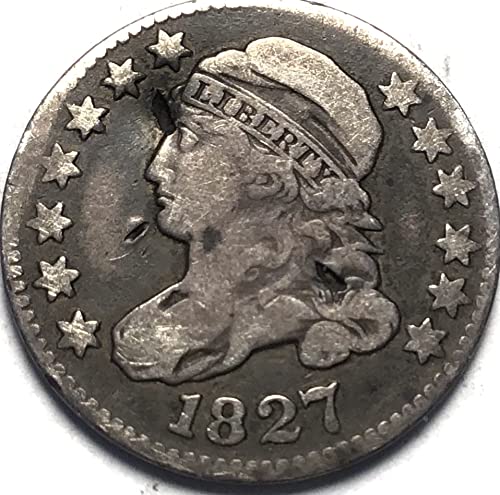 Бюст 1827 г. Със Сребърен монеткой под формата на Десятицентовика Много Добър