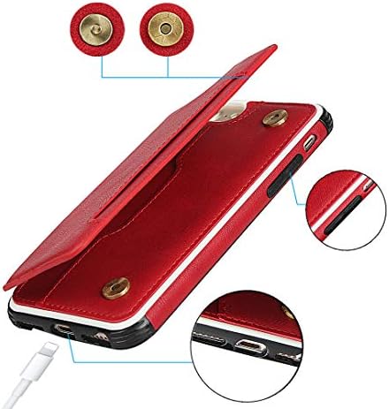 Луксозен калъф-портфейл от изкуствена кожа Jaorty iPhone 6 / 6s с държач за карти, Двоен магнитна закопчалка, Офиси за