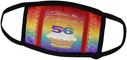 3D Дизайн на покани за рожден Ден Бевърли Търнър - Cupcake, Брой Свещи, Време, Покана за участие в честване на 56-тата годишнина - Маска за лице (fm_244798_2)
