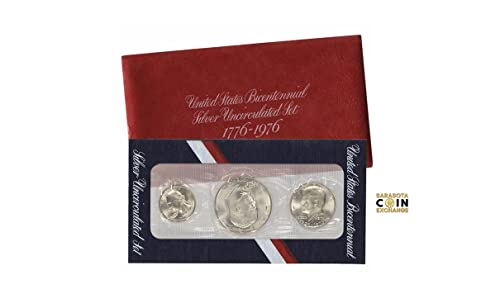 Сребърен монетен набор от 1976 година на издаване Red Pack в оригинална опаковка