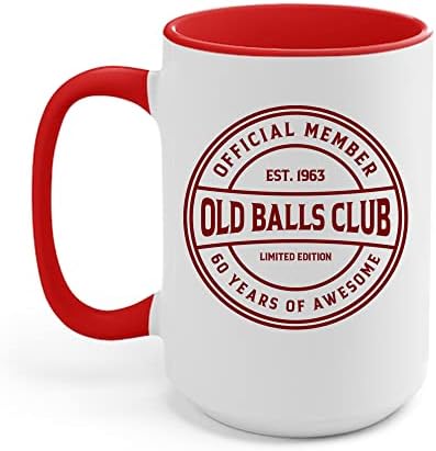 Кафеена чаша Zaman Hassan Мъжки Old Balls Club 60 Years Страхотно Sixty на 60-ия рожден ден на Дядо (11 грама, черен)