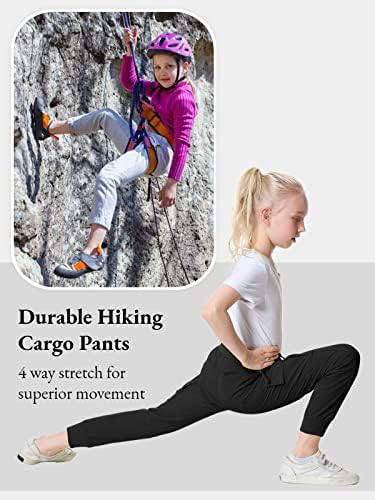 EXARUS/Младежки Панталони-Карго за Момичета, Оборудвана Приятелка с джобове с цип, бързо съхнещи Детски Спортни Джоггеры