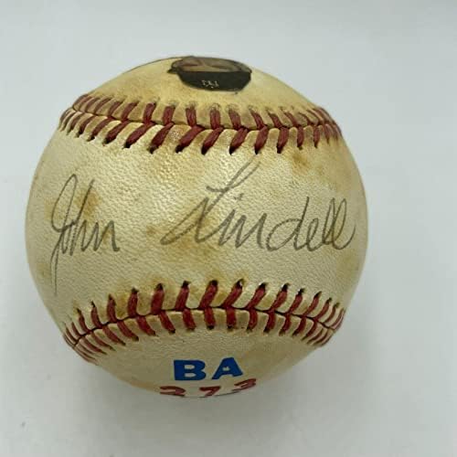 РЯДКО Бейзболен сингъл Джони Линделла с автограф на Ню Йорк Янкис 1940 Great JSA COA - Бейзболни топки с автографи