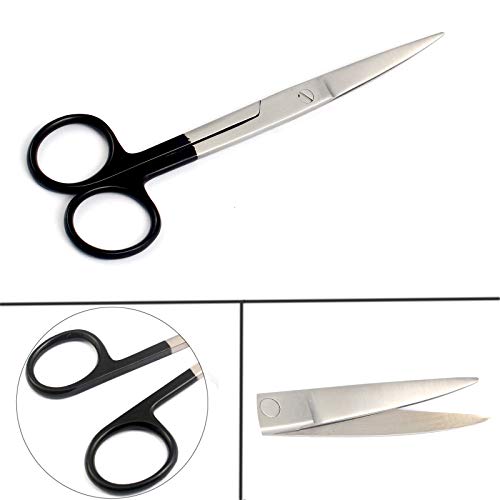Работни ножици G. S 2 БР.- Остри/Sharp - 5 1/2 с права и извита цветен дръжка (черен)