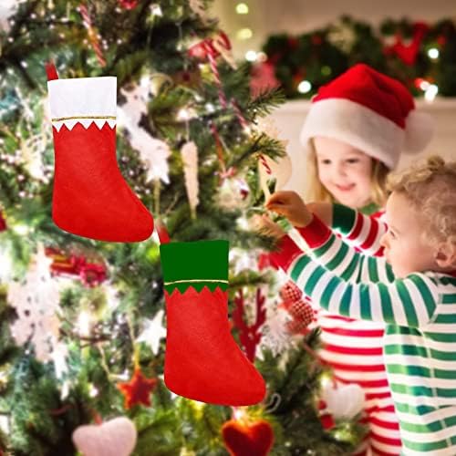 Чорапи за Каминного Сплъстяване на Коледа, 15 инча, Подаръци, Окачени Подаръци Направи си сам Коледни Вечерни Червени
