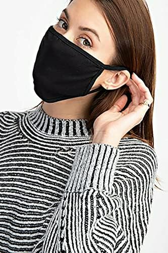 маска за лице от 3 опаковки, Направени в САЩ Маска от Памучна тъкан от Ликра Двупластова За Пране на Повторна Употреба,