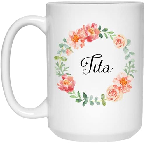 Чаша Tita - най-Добрата кафеена чаша Tita - Подарък Tita за Деня на майката - Кафеена чаша с акварельным цвете Tita -