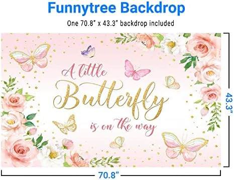 Funnytree Малка Пеперуда В пътя на Фон Момиче на 1-ви Рожден Ден на Бебе Душ Принцеса Вечерни Аксесоари Цвете Розов Фон