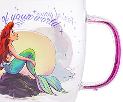 Стъклена Чаша Silver Buffalo Disney Princess Ariel the Little Mermaid е Част от твоя свят с лъскава дръжка, 14 Грама