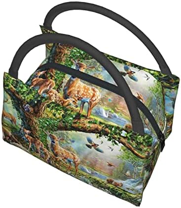 Чанта за обяд с принтом Evealyn Woodland Animals - Обяд-Бокс, Преносима богат на функции Термоизоляционная чанта, Подходяща