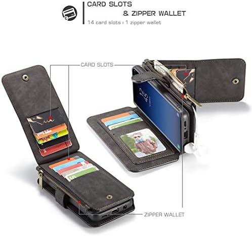 Флип калъф за мобилен телефон HAIJUN, една Чанта-портфейл за Samsung Galaxy S9 Plus, 2 в 1, Кожена с Цип, Сменяем Магнитен