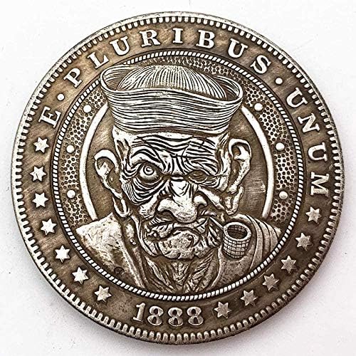 1888 Американски Скитник Тръба Старец Антични Медна и Сребърна Възпоменателна Монета Коллекционный Герой Монета, Медал