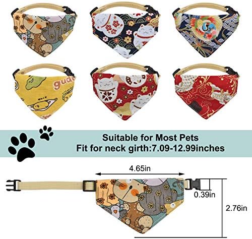 Нашийник-Кърпа за Домашни любимци HACRAHO, 6 Опаковки Греди-Bandhan за Кучета с Регулируема Каишка, Триъгълни Престилки,