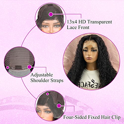 Перуки от човешка коса на дантели Samput Water Wave - 13x4 HD Прозрачни Перуки на Дантели за черни жени, Перуки, изработени