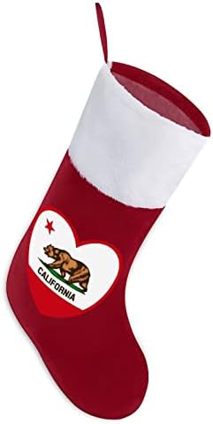 Флаг Калифорния Сърцето Коледни Чорапи, Коледни Чорапи Торбичка Къщата На Семейство Коледен Декор