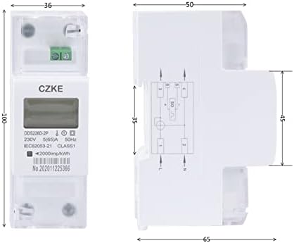 TINTAG DDS226D-2Т LCD монофазен брояч на енергия на Din-шина 110, 120, 220, 230, 240; 5 (65) А, 10 (100) А или по специална