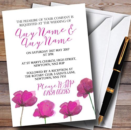 Пощенска картичка С Уникална Акварельными Селяни Розов Цвят, Персонални Покани за Сватба