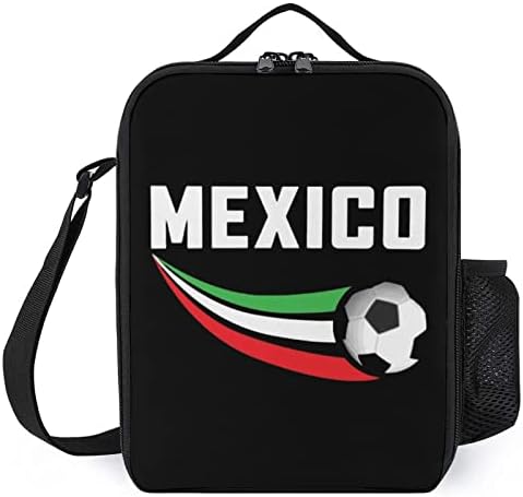 Футболна Изолирано Чанта за Обяд с Мексиканския Флаг, Запечатани Чанта-Хладилник с Регулируем пагон