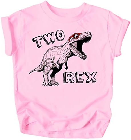Тениски с динозавром Olive Обича Apple Two Rex на 2-ри Рожден Ден за Малки Момичета и Момчета, Украшение на 2-Ри Рожден