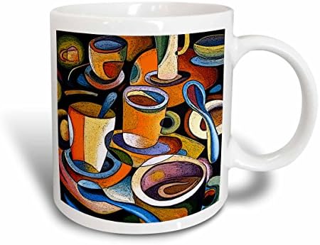 Обемна чаши, Плакатные чаши, чаена лъжичка, абстрактни цветни чаши (mug_21126_1)