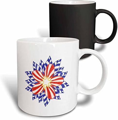 Керамична Чаша с патриотичен цвете 3dRose Stars and Stripes, 11 Грама