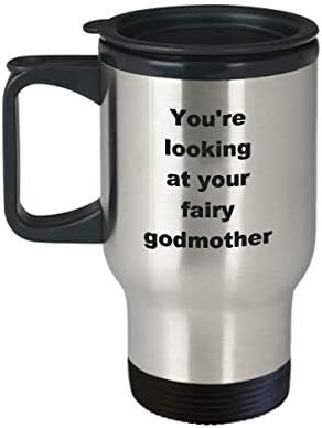 Чаша За Пътуване Фея Godmother - Забавно Саркастическая Термоизолированная Кафеена Чаша От Неръждаема Стомана За Подарък