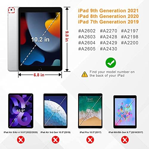 Калъф Fintie за iPad 9th / 8th / 7th поколение (2021/2020/2019) 10,2 инча - [Ъглова защита] Многоугольный калъф-поставка
