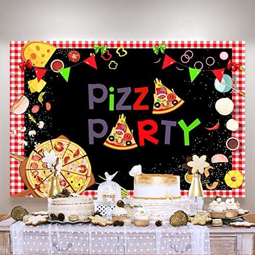 Фон за Снимки Пица парти с Размери 5 × 3 метра, Детски Кулинарната Тема, Банерни Украса за Парти по случай рожден Ден,