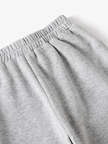Дамски спортни панталони GWNWTT, Однотонная hoody с еластичен ластик на талията (Цвят: светло сиво Размер: Среден)