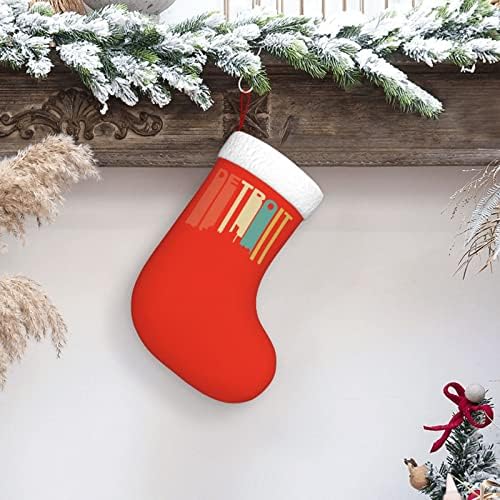 Yoigng Детройт На Коледа Отглеждане На Коледни Чорапи, Класически Празнична Украса Окачен Чорап За Камина