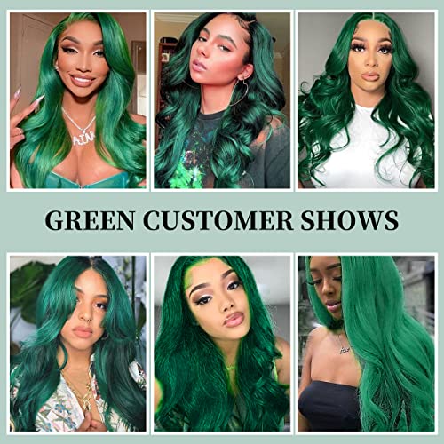 BABEHERS Свободната Част на Синтетични косми на Дантели Перуки, тъмно зелен синтетични косми на дантели перука 13x2,5