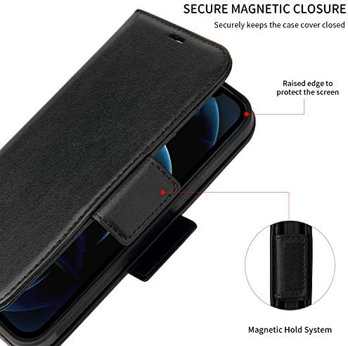 Подвижна Магнитна чанта-портфейл Navor със защитата на RFID, който е съвместим с iPhone 12 Pro Max [6,7 инча] [Серия