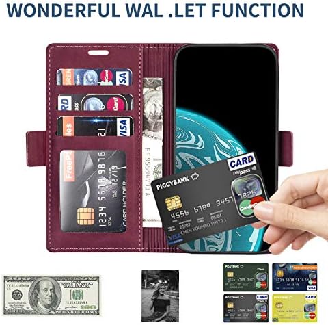 Чанта-портфейл XYX за Samsung A12 на допир, монофонични калъф от изкуствена кожа, слот за кредитни карти за Galaxy A12,