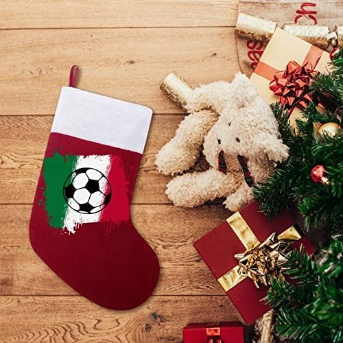 Италиански Флаг Футбол Футболни Червени Коледни Празници Чорапи Дом Декорации за Коледната Елха, Камина, Окачени Чорапи