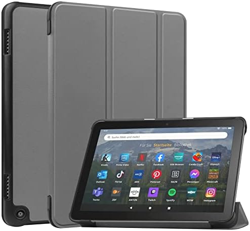 Защитен калъф за таблет Калъф за Kindle Fire HD 8 и Fire HD 8 Plus (2020,2022 години на издаване), трикуспидалната smart-калъф за таблет, Тънък калъф, поставка под различни ъгли, Твърд ка?