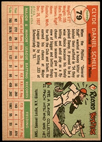 1955 Topps 79 Дани Шел Филаделфия Филис (Бейзболна картичка), БИВШ Филис
